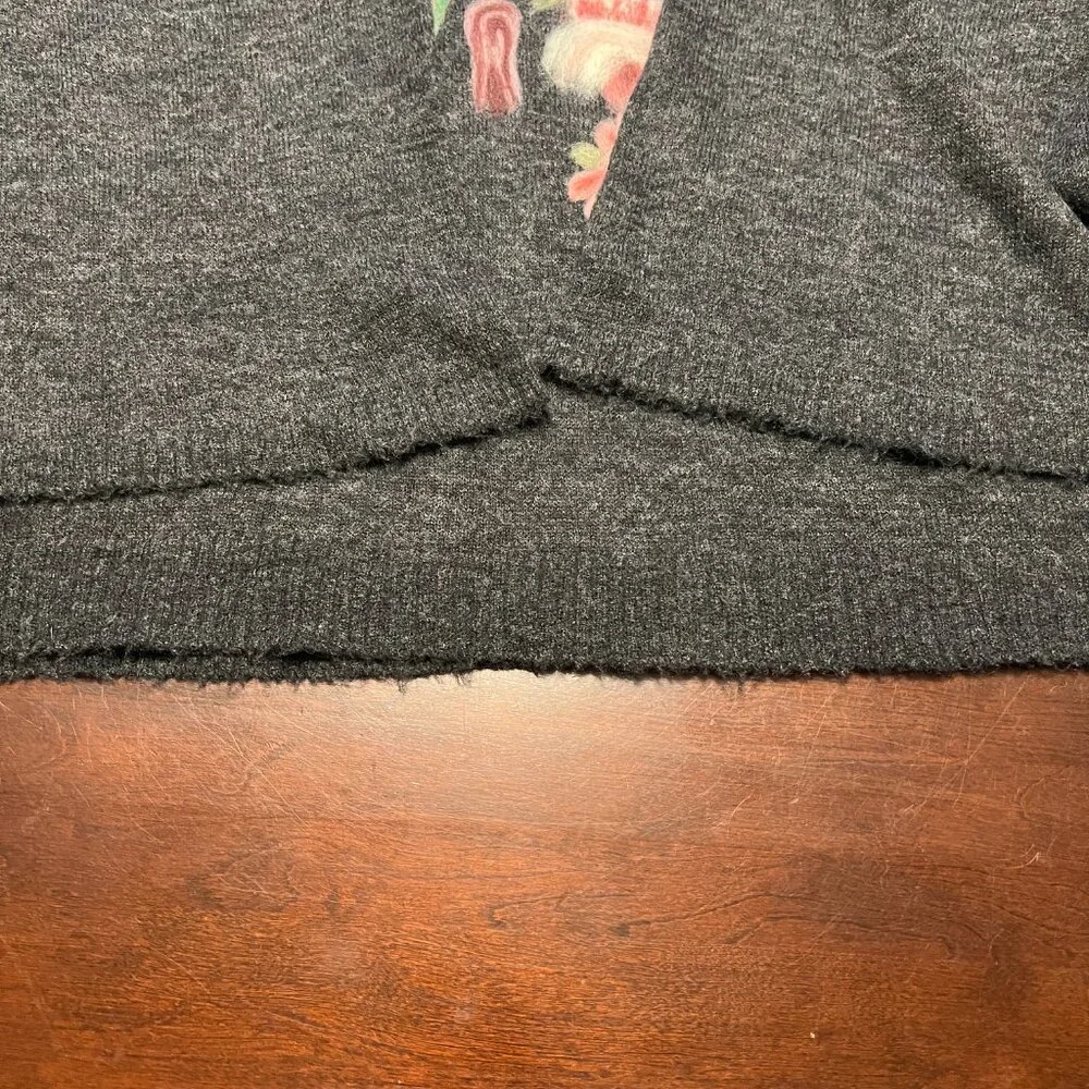 Felted Floral design Cardi by Saccharine of New York size L - Picture 5 of 11